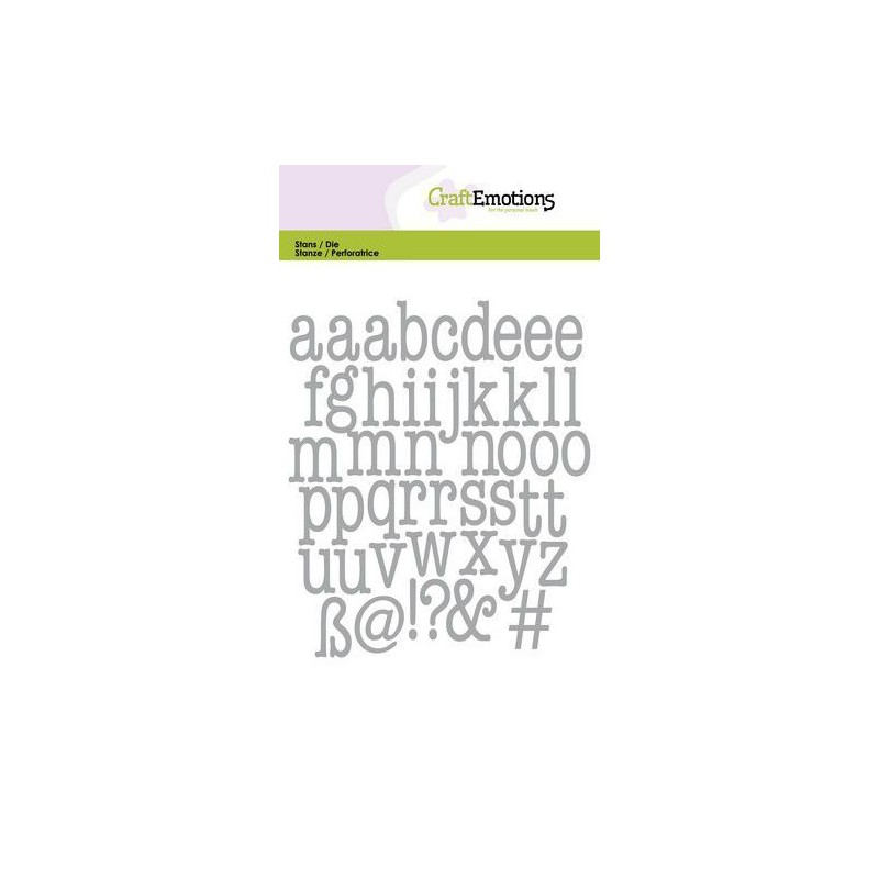 CraftEmotions Die - lowercase alphabet typewriter Card 10,5x14,8cm 14,5mm - 20mm