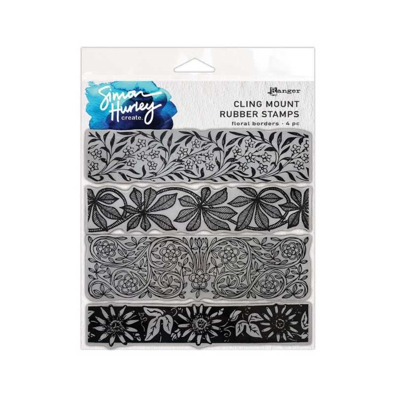 Ranger • Simon Hurley create. Cling Mount Rubber Stamps Floral Borders