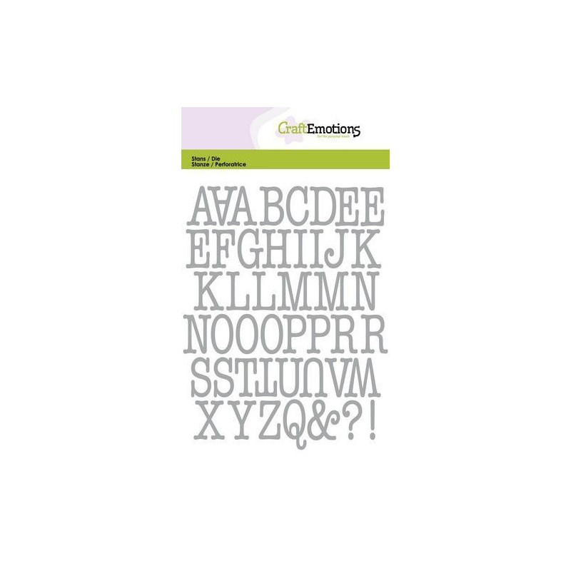 CraftEmotions Die - uppercase alphabet typewriter Card 10,5x14,8cm +/-20mm