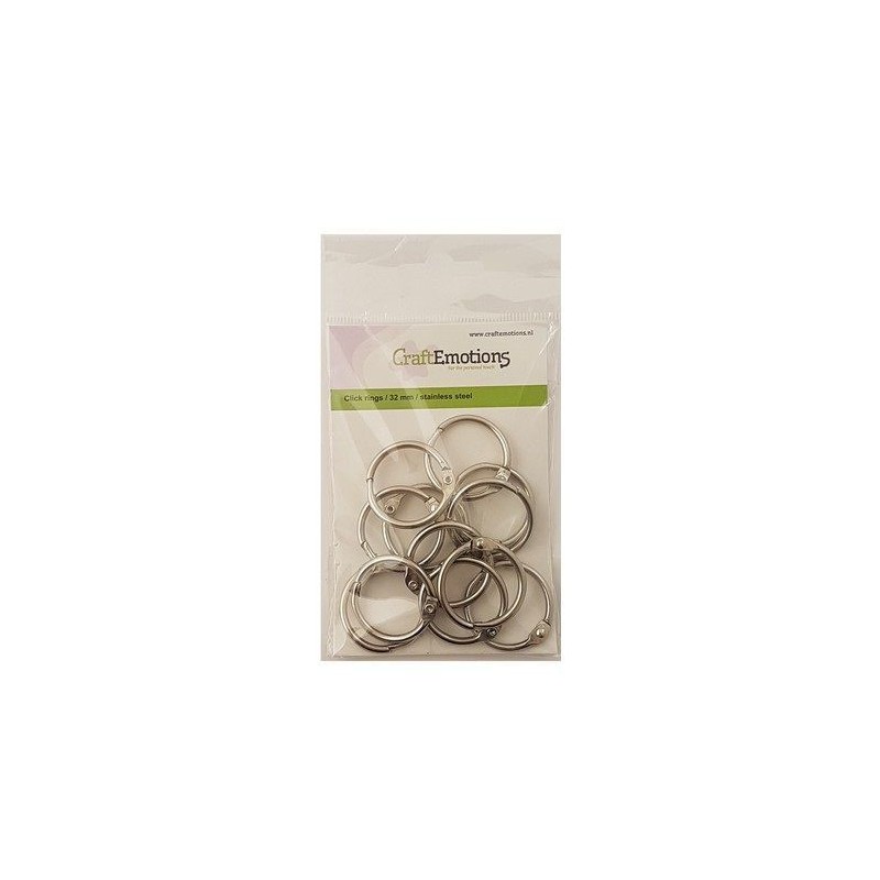 CraftEmotions Click rings / bookbinder rings 32mm 12 pc