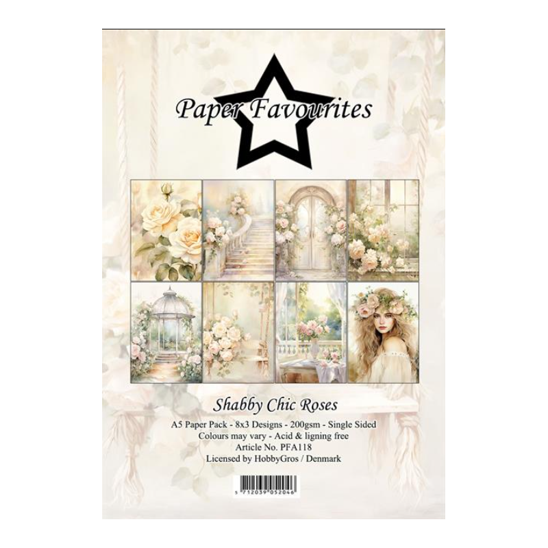 Paper Favourites A5 Paper Pack "Shabby Cic Roses" PFA118