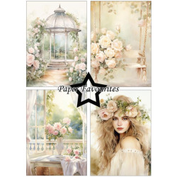 Paper Favourites A5 Paper Pack "Shabby Cic Roses" PFA118