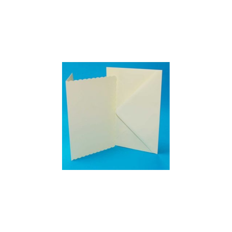 386554 Kort / Kuvert 50 st Card/Envelopes 12,7x17,8cm "Scalloped Ivory" 1010