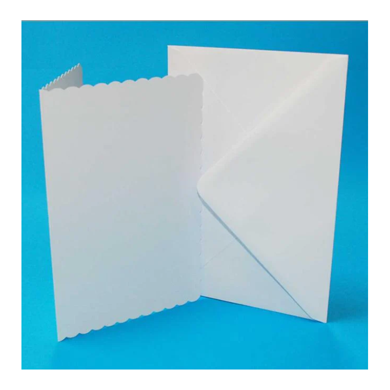 386548 Kort / Kuvert Card/Envelopes A6 "Scalloped White" 837