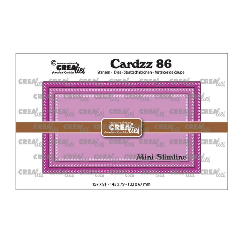 Crealies • Cardzz Mini Slimline F with cross stitch