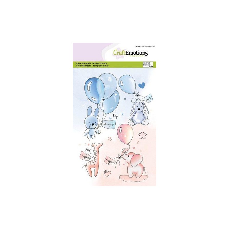 CraftEmotions clearstamps A6 - Baby cuddly toys and balloons