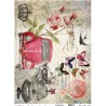 Cadence rice paper VW beetle - roses Model No: 637 30x42cm  A3