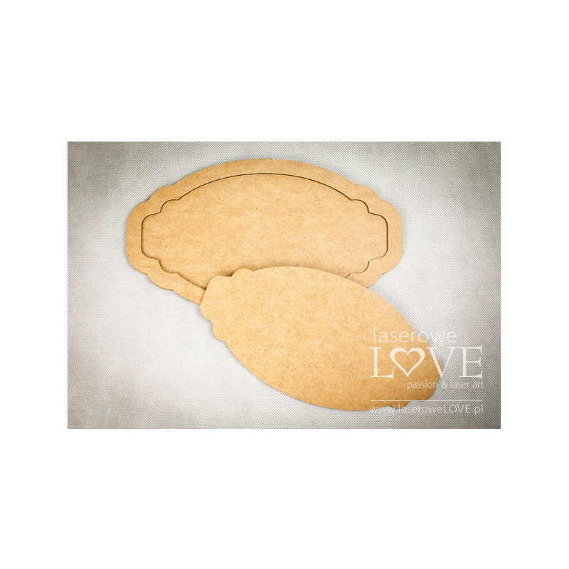 Laserowe MDF 6,3x11 cm skylt med ram