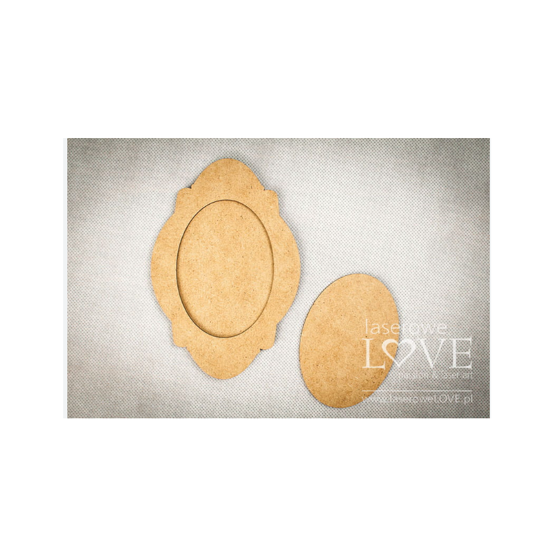 Laserowe MDF  11x16 cm Oval med ram