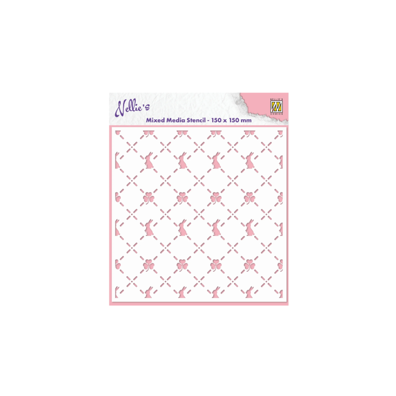 Nellie's Choice • Stencil 15x15 cm Bunny's and Clovers MMS4K-063