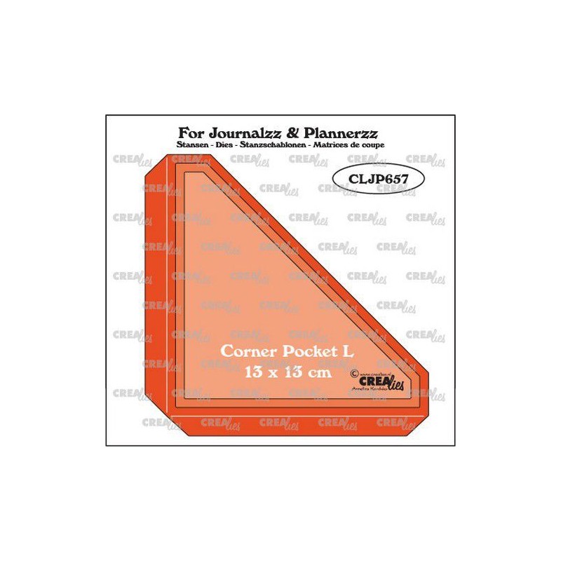 Crealies Journalzz & Pl Pocket Corner L  13x13cm