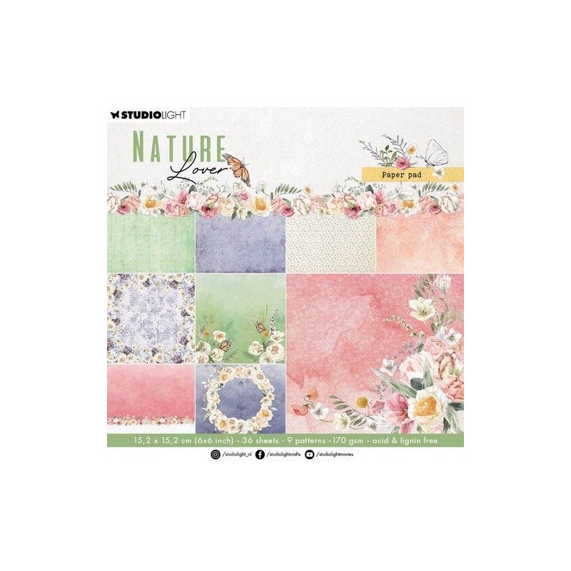 Studio Light Designer Paper Pad Paper pad Nature Lover nr.129 SL-NL-DPP148 152,5x152,5x9mm