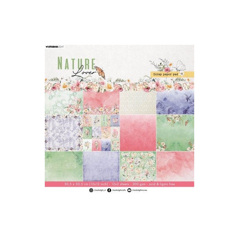 Studio Light Designer Paper Pad Scrap paper pad Nature Lover nr.130 SL-NL-DPP149 304,8x304,8x9mm
