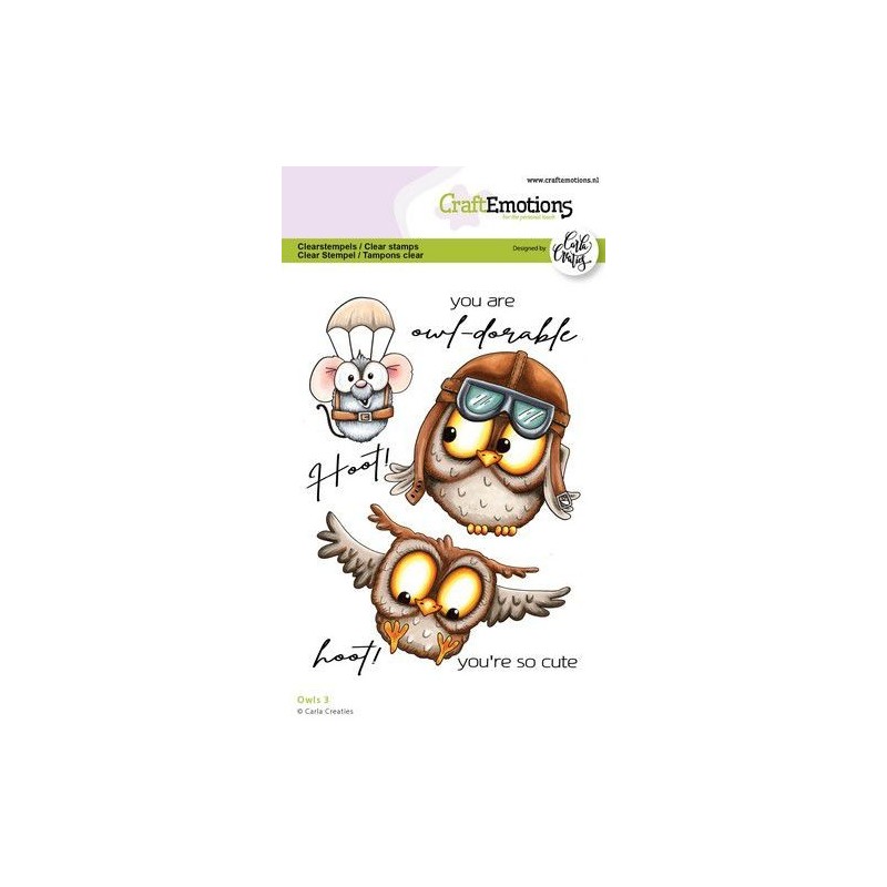CraftEmotions clearstamps A6 - Owls 3 Carla Creaties 130501/1580