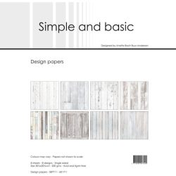 Simple and Basic Design Papers 30,5x30,5cm "White Wood"