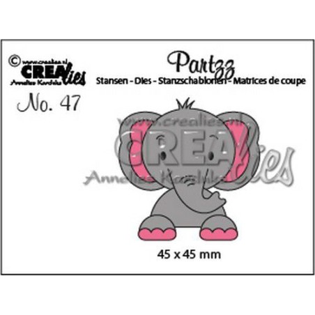 Crealies Partzz Elephant 45x45mm