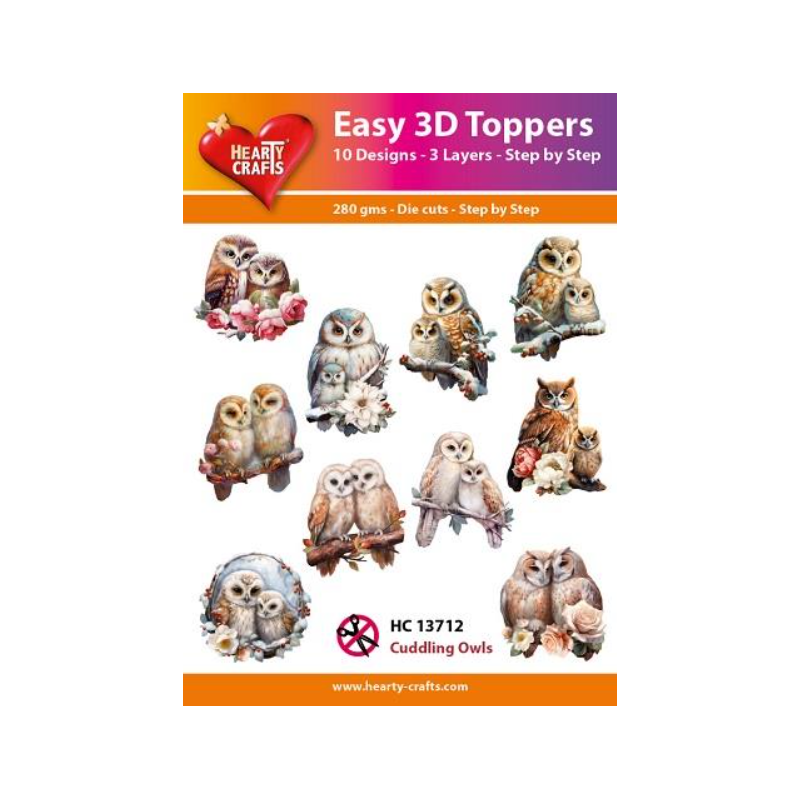 Easy 3D Toppers Utstansade motiv med Glitter/Guld 10 st. HC13712