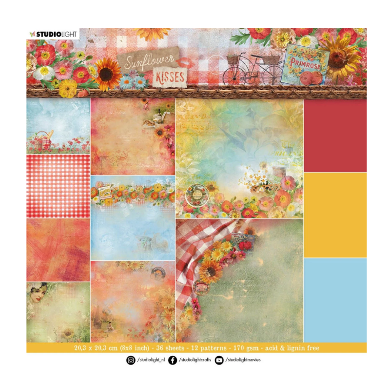 Studio Light • Sunflower Kisses 8x8 Paper Pad Background Paper