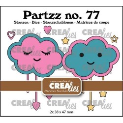 Crealies Partzz Happy Clouds CLPartzz77 2x 38x47 mm