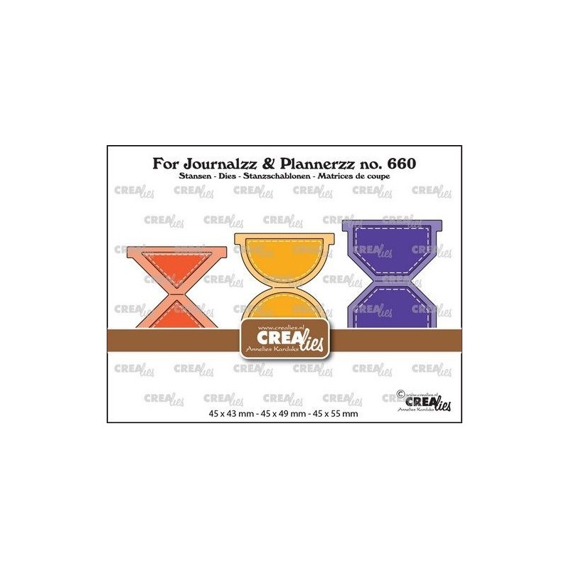 Crealies For Journalzz & Plannerzz tabs set A CLJP660 45 x 43 mm - 45 x 49 mm - 45 x 55 mm