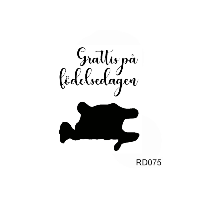 Reprint Dies -GrattIs på födelsedagen med skugga - 71 x 52 mm  RD075