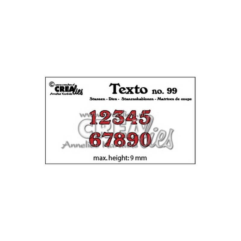 Crealies Texto Dies: numbers small max. height: 9 mm