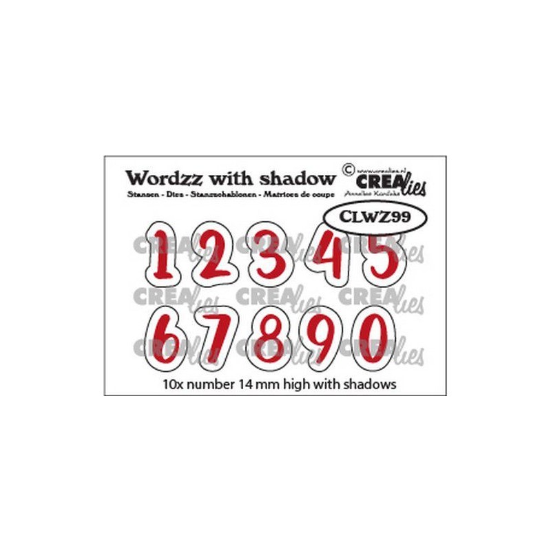 Crealies Wordzz with Shadow Numbers 14mm