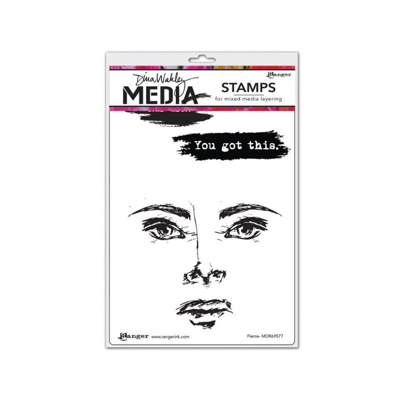 Ranger • Dina Wakley media cling stamp Fierce