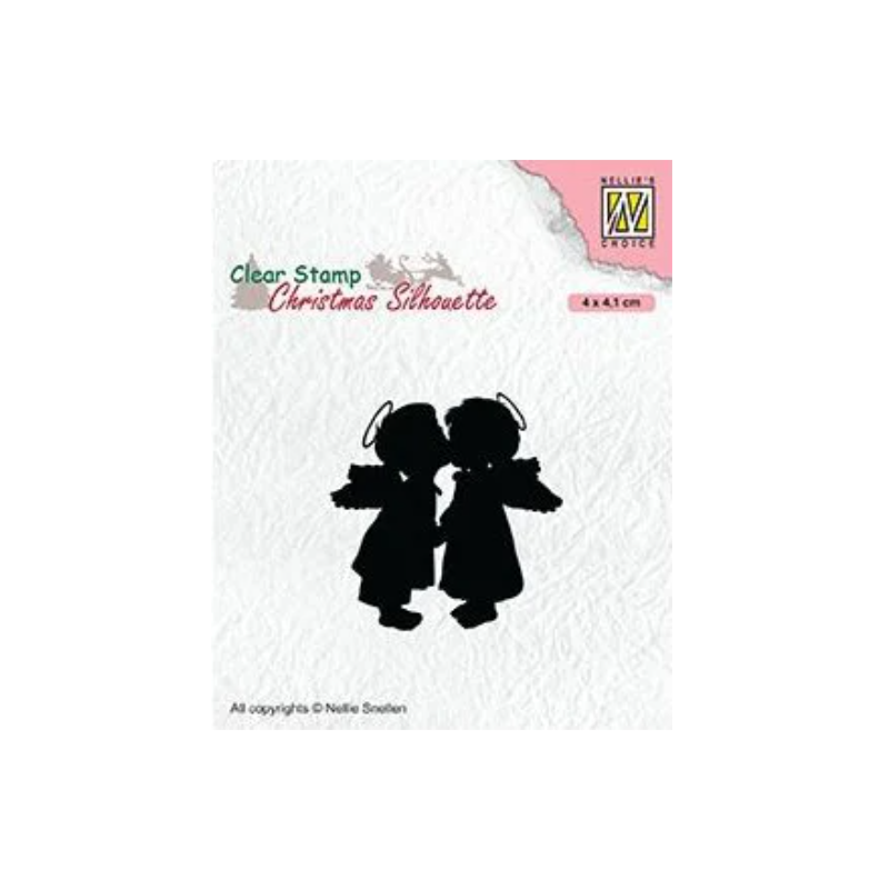 Nellie's Choice • Christmas Silhouettes Clear Stamps Two Kissing Angels