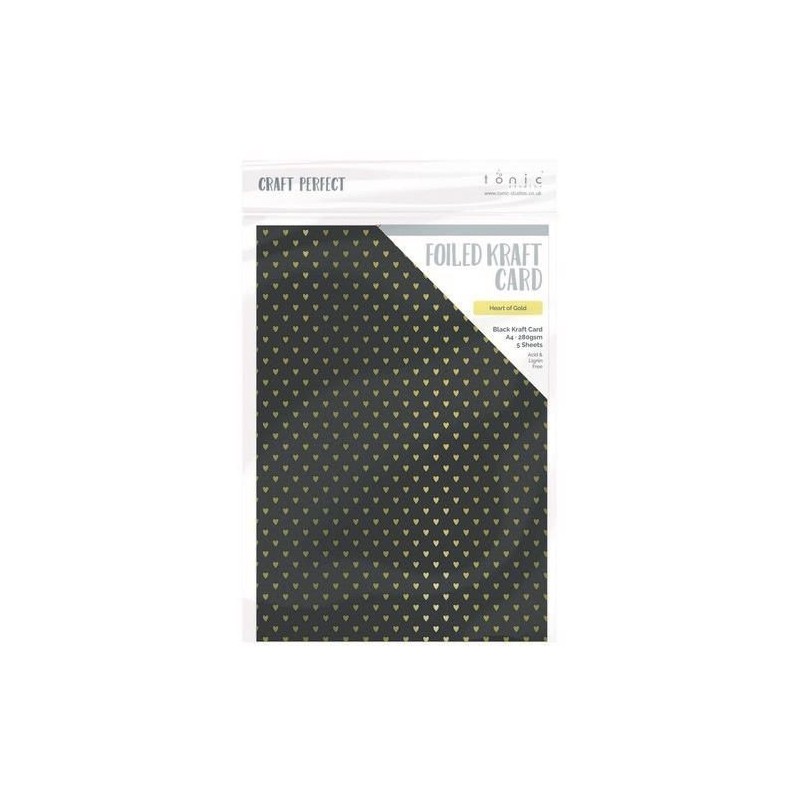 Tonic Studios Craft P. Foiled K.Card - Heart of Gold 5 sh 9352E