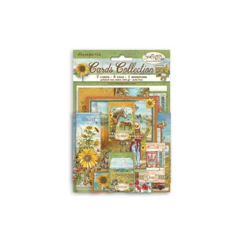 Stamperia Sunflower Art Cards Collection - Dekorationer