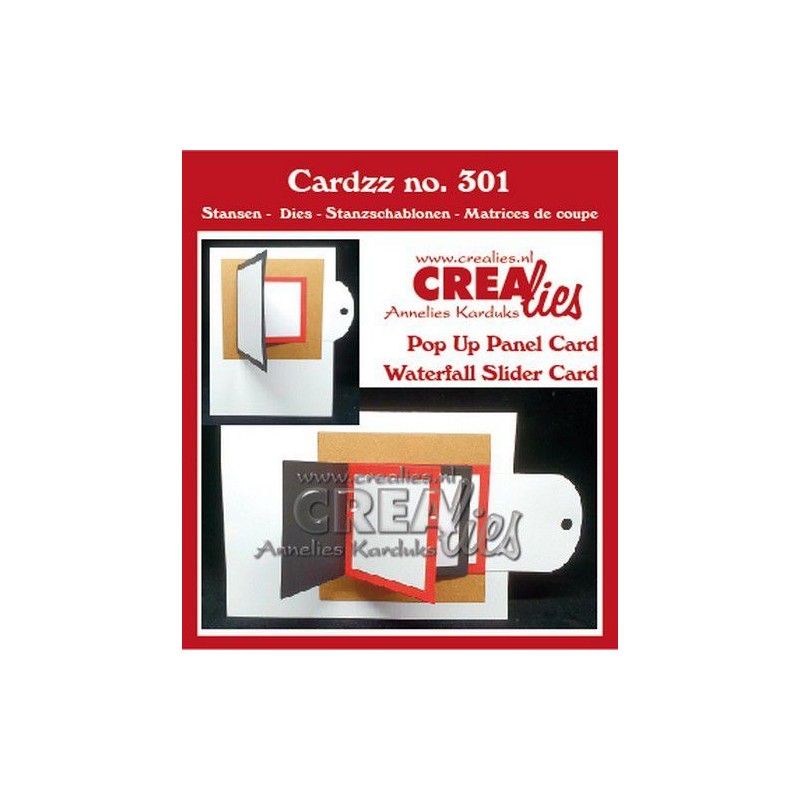 Crealies Cardzz Wasserfall-Schieberegler + Popup-Panel-Karte fits on most cardsizes