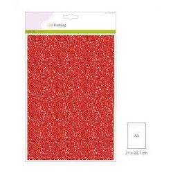 CraftEmotions glitter ark 5 St christmas red  29x21cm 220g