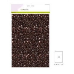 CraftEmotions A4 glitter ark 5 St brown  29x21cm 220g