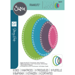 Sizzix/Stacey Park 4 Dies "Fanciful Framelits - Clare Classic Ovals" 666551