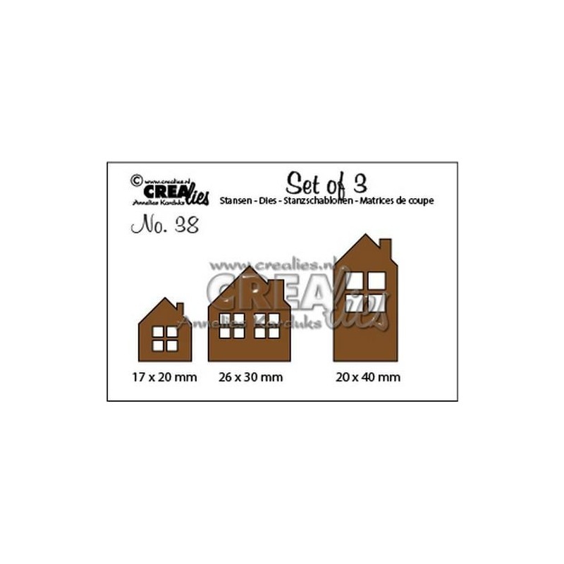 Crealies Set of 3 no. 38 Houses 17x20-26x30-20x40mm