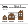 Crealies Set of 3 no. 38 Houses 17x20-26x30-20x40mm