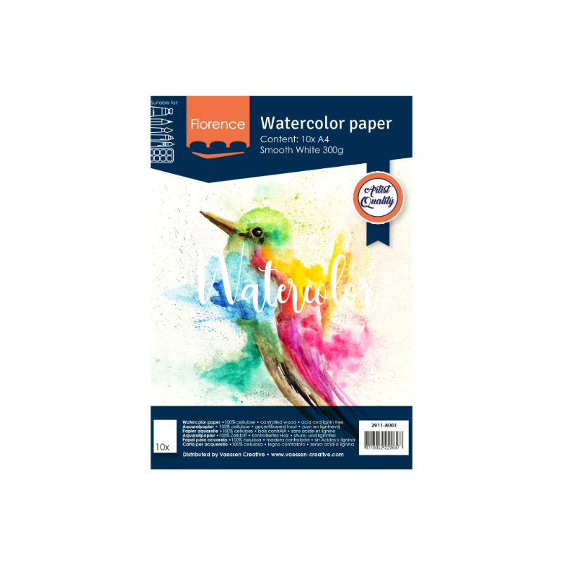 Florence • Watercolour Paper Smooth A4 300g White 10st