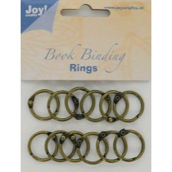 Joy! Crafts  12 st Bok bindnings ringar 20mm Antique brass