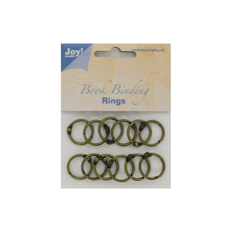 Joy! Crafts  12 st Bok bindnings ringar 20mm Antique brass