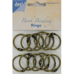 Joy! Crafts 12st bok bindnings ringar 25mm Antique brass