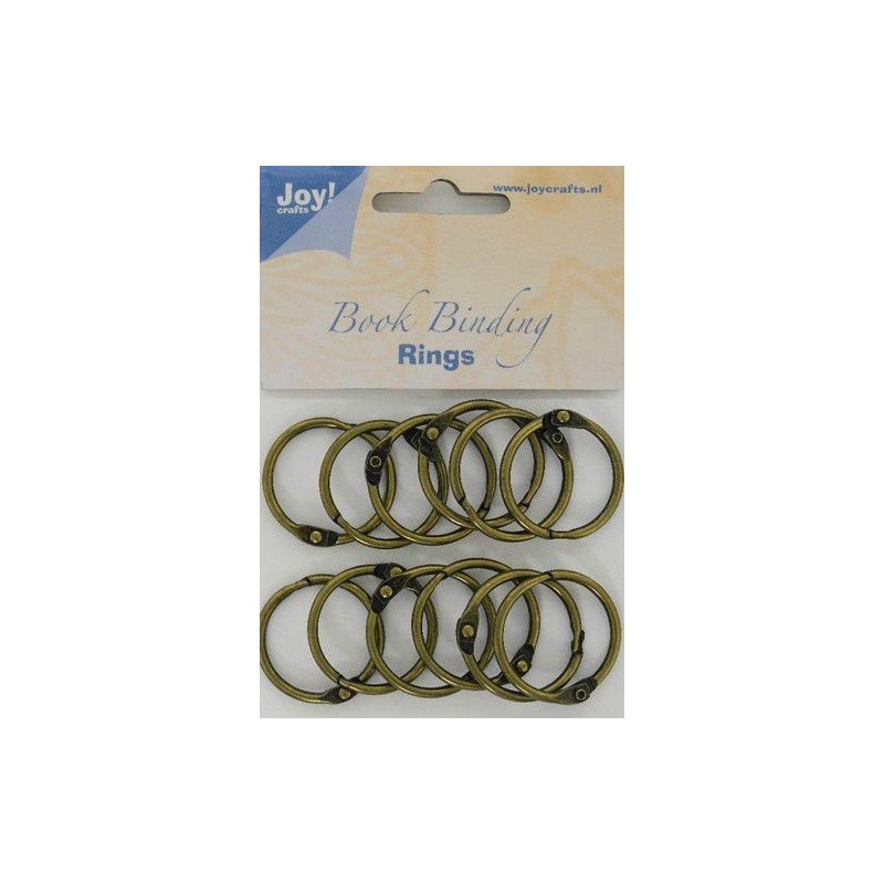Joy! Crafts 12st bok bindnings ringar 30mm Antique brass
