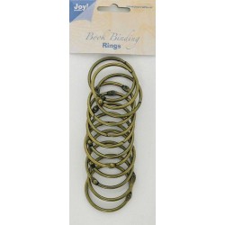 Joy! Crafts 12st bok bindnings ringar 45mm Antique brass