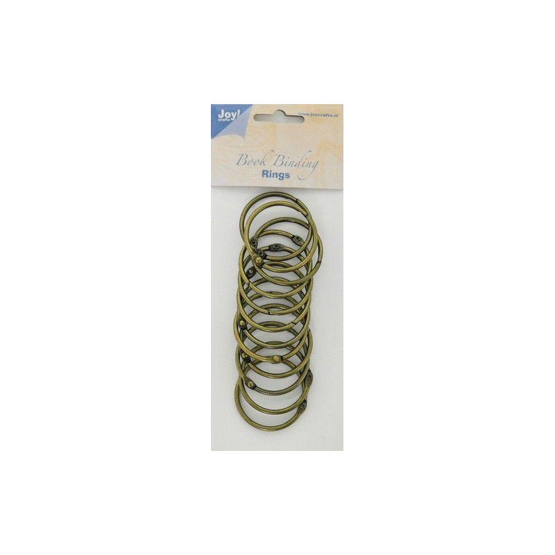 Joy! Crafts 12st bok bindnings ringar 45mm Antique brass