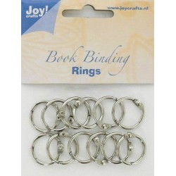 Joy! Crafts  12 st Bok bindnings ringar 15mm Silver