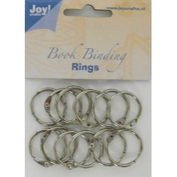 Joy! Crafts  12 st Bok bindnings ringar 25mm Silver