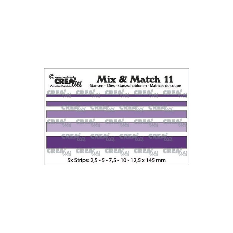 Crealies Mix & Match strips Smooth (slät kant)(5x) max. 12,5x145 mm