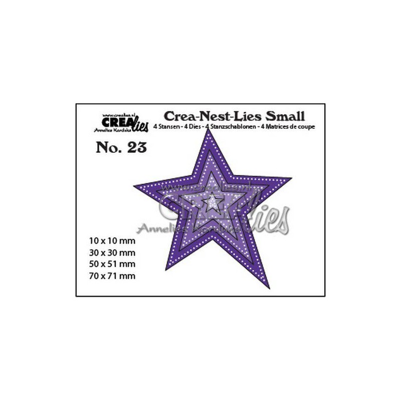 Crealies Crea-nest-Lies Small star with double dots (4x) max 70x71mm