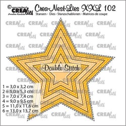 Crealies Crea-nest-dies XXL Star with double stitchline (6x) max 13x13,7cm