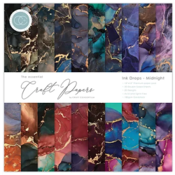 Craft Consortium 12x12 The Essential Craft Papers - Ink Drops - Midnight